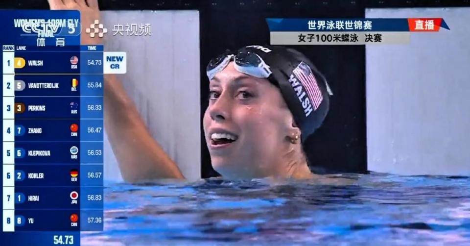 张雨霏已确, 和背部的力, 米蝶泳中后